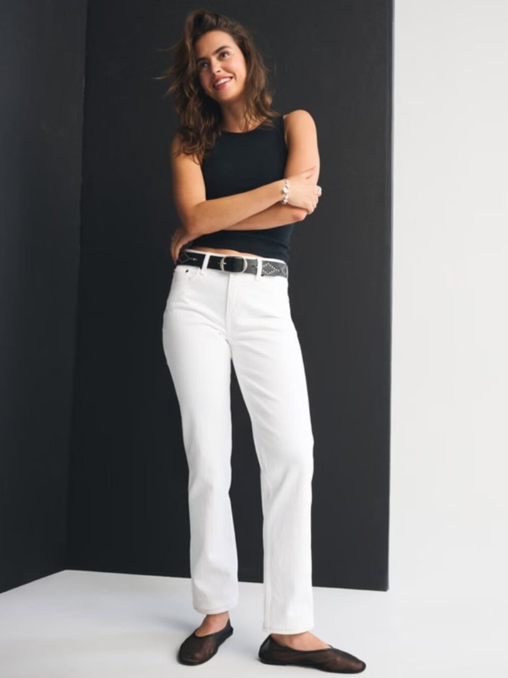Abercrombie & Fitch White The 90’s Straight Mid Rise Jeans SZ 29/8S